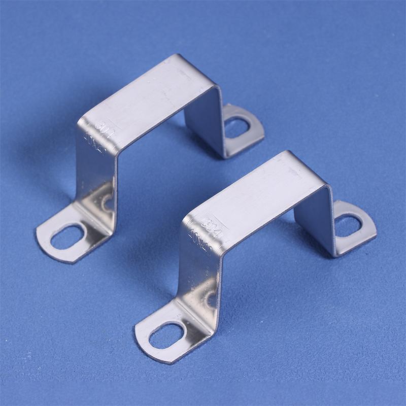 2Pcs 304 Stainless Steel Thickened Square Rectangular U-Shaped Horseback Pipe Saddle Clamp Buckle Throat Hoop 5 Kinds Of Models