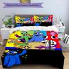 3-teiliges Bettbezug-Set (1 * Bettbezug + 2 * Kissenbezug, ohne Kern), Spiel Rainbow Friends Druck Bettwäsche-Set, Schlafzimmer-Dekoration, Ganzjahres, Geburtstagsgeschenk