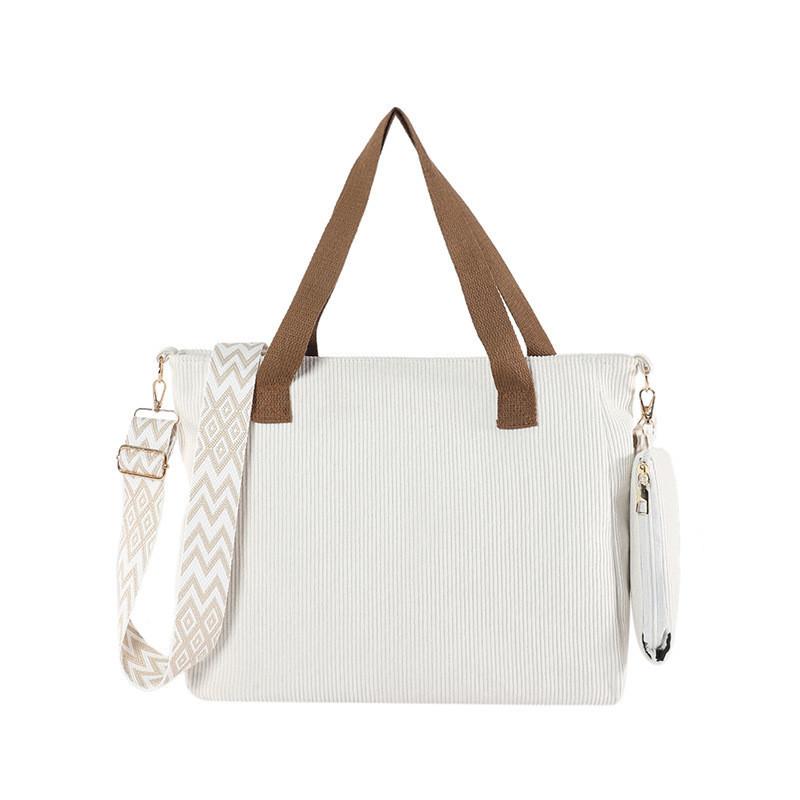 Оптовая клетчатая вельветовая сумка через плечо для женщин 2024 весна новая большая вместительная сумка-тоут