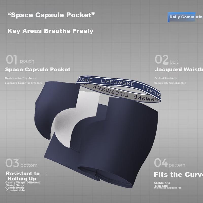 HLA [Space Capsule Pouch] Men's Underwear 25 New Pure Cotton 10A Antibacterial Boxer Briefs 3-Pack