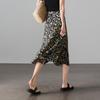 SOFSIL Women's Black Floral Print A-Line Midi Skirt