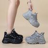 Autumn mesh diamond-encrusted dad shoes women's autumn new thick-soled heightening fashionable versatile sports and leisure shoes