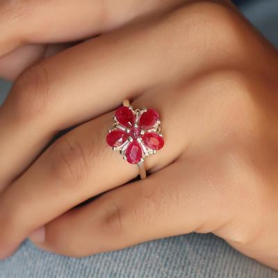 Sterling Silver Flower Ring, Gift For Her, Dainty Ring, Statement Jewelry