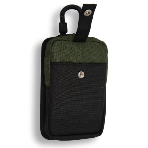 Kawasumi Manufacturing Multifunctional Work Pouch with 2-Way Belt Loop and Carabiner, WK-03KH, Khaki