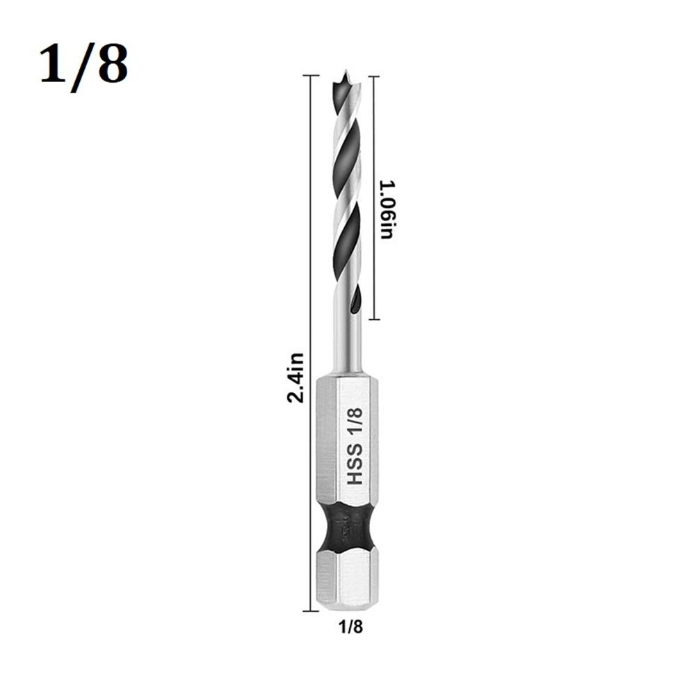 Drill Bit Quick Change Silver 6.35mm For Woodworking