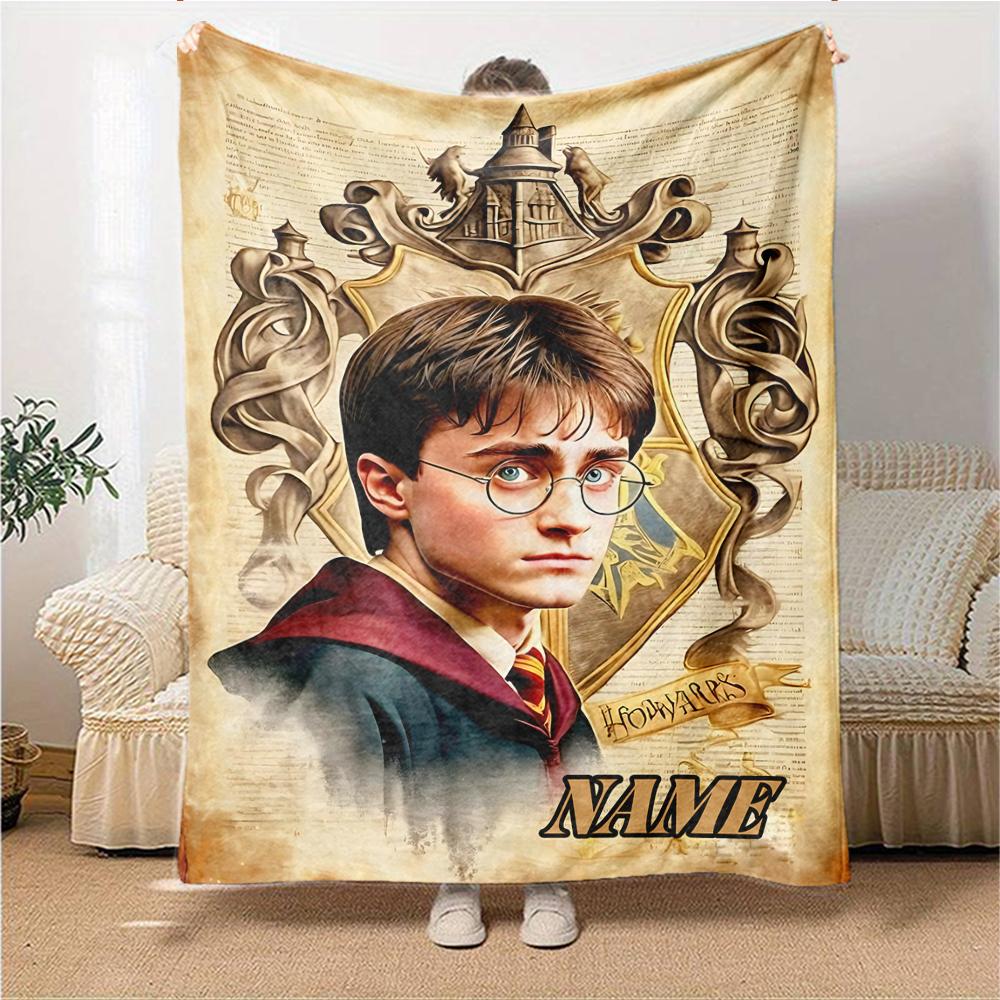 Custom Name "Harry Potter Magical Journey" blanket for Couch & Bed, Plush Cozy Fuzzy Blanket Super Soft & Warm Blankets for Fall and Winter. 0908102