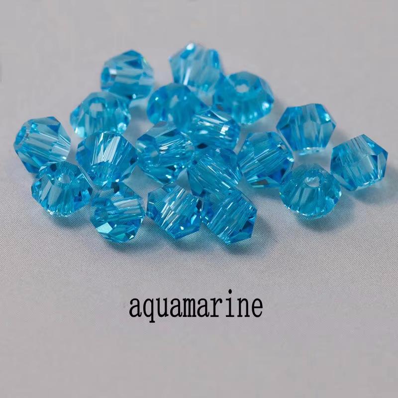 4mm Crystal Bicone Beads 100PCS Faceted Glass Beads Rainbow Loose Craft Beads for Bracelet Necklace Earring Keychain Making DIY