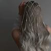 Long Chain Mesh Headband Rhinestone Inlaid Bridal Headpiece  Hair Accessories