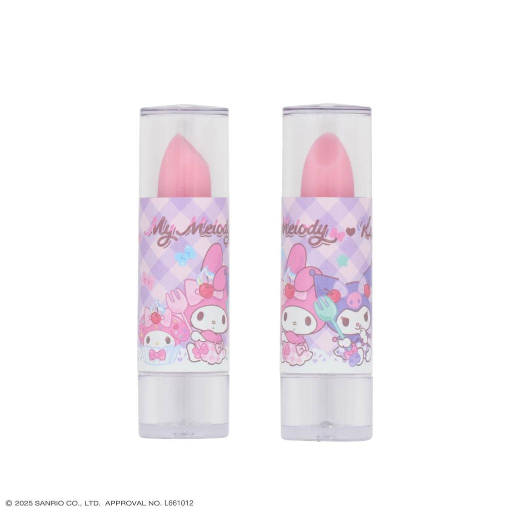 Shobido Sanrio Heart Case Cosmetic Set for Lip and Nail featuring Sanrio Characters Melody Kids, Care, (My & Kuromi)