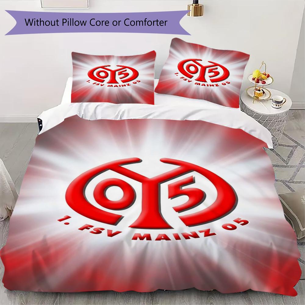 FSV Mainz 05 Pattern Bedding Uilt Set Uilt Cover Pillowcase Home Decoration Birthday Gift (1 * Duvet Cover + 2 * Pillowcase Without Core)