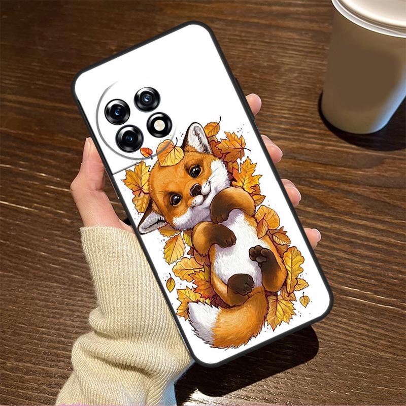 Autumn Leaves Fall Fox Case For OnePlus 13T 10T 8T 10R 13R 15 R 13 12 11 9 10 Pro Nord CE 5 2 3 4 Lite N20 N30 Cover