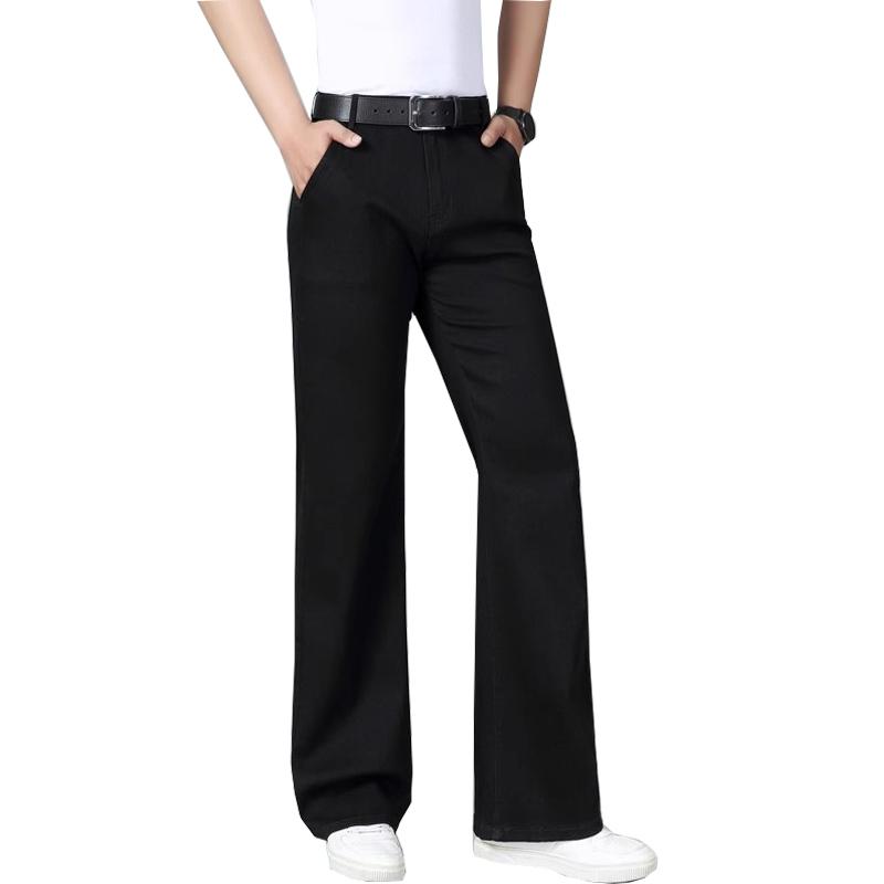 

Мужские эластичные свободные джинсы средней посадки, мужские повседневные прямые брюки большого размера 40 чёрный