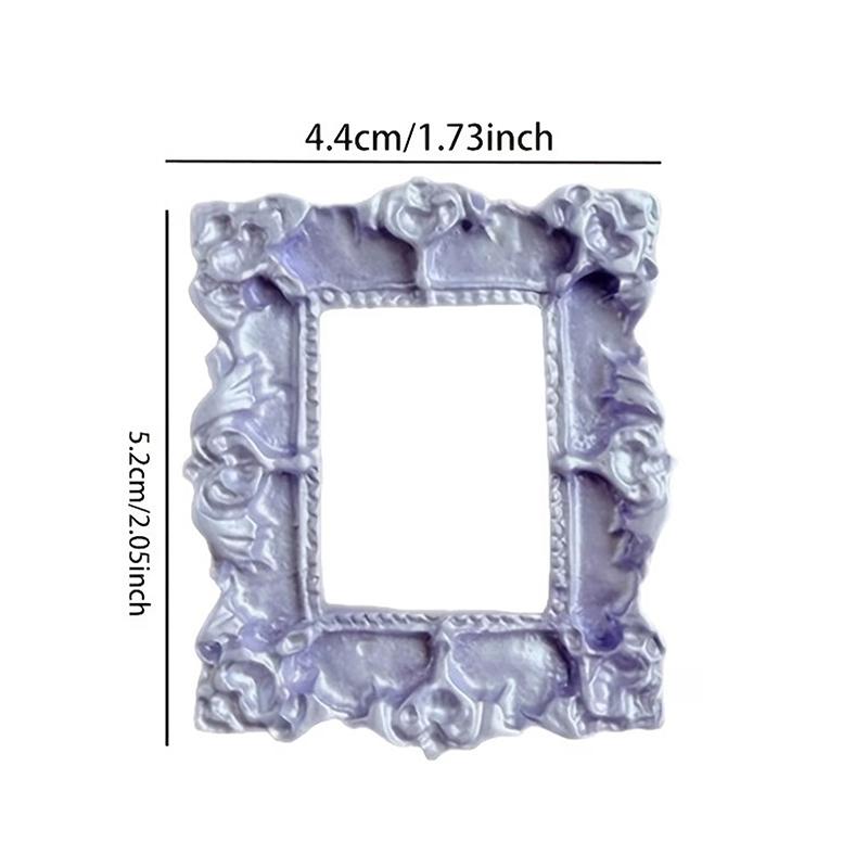 5Pcs Pearlescent Colored Retro Mini Photo Frame Accessories Resin Material For Mini Diy Photo Frame Phone Case Refrigerator Dec