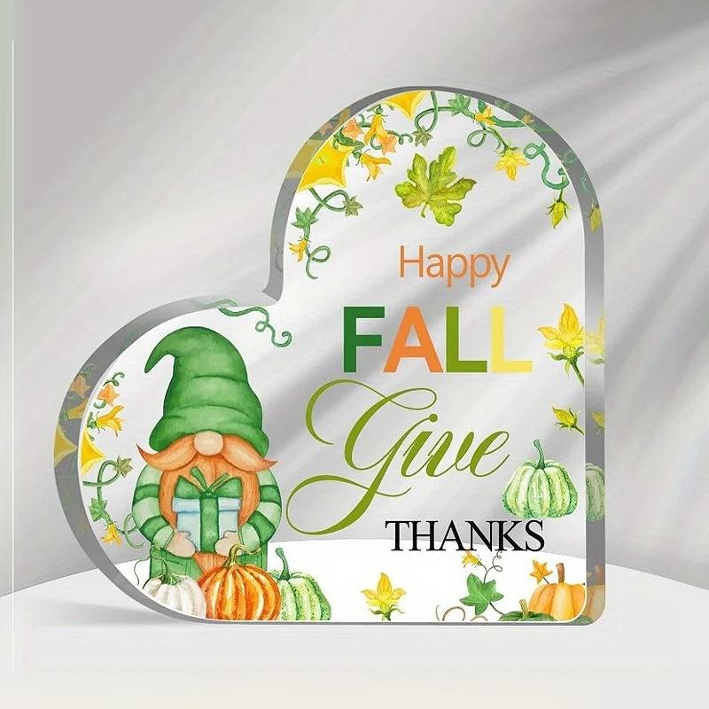 Christmas Atmosphere Heart Acrylic Ornament Desktop Decoration Transparent Stand