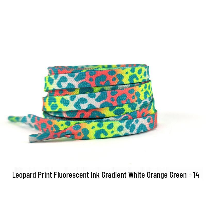 Fluorescent Leopard Tie-Dye Shoelaces for AJ1, AF1, Canvas Unisex Shoes