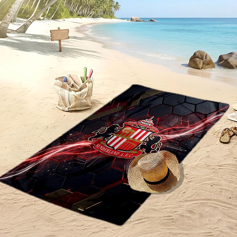 Sunderland Football Print Beach Towel, Large Soft Quick Dry Towel for Beach Camping Swimming