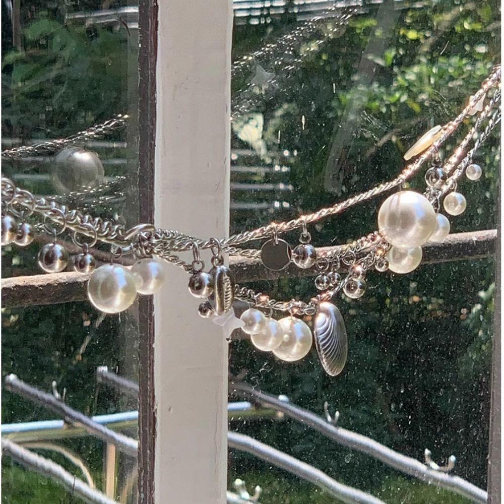 Korean Style Fresh Waist Chain Love Pendant Women's Body Jewelry Bow Pearl Waist Chain  Decoration