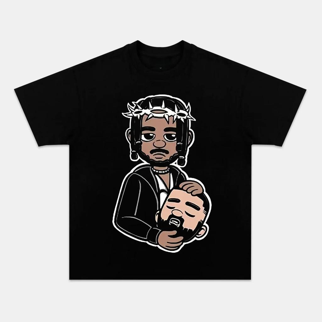 rapper Kendrick Lamar portrait graphics 100cotton unisex shirt 2026 Summer Y2k Unisexs Short Sleeve Hip Hop style Tshirt fan gift