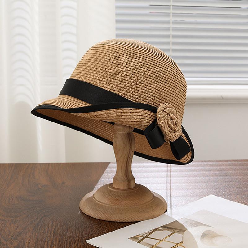 French Chic Sun Hat With Large Brim For Summer Outdoor Sun Protection Fashion Accessory