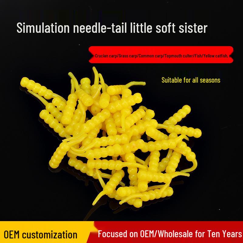 Soft Imitation Maggot Lure: Needle Tail Micro Bait for Fishing