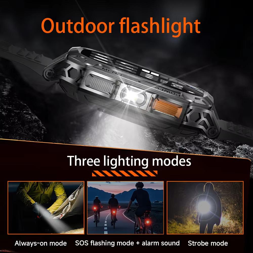 For Android iOS Watch Smart Call Sports Monitor Health Flashlight Waterproof IP68 Men Smartwatch Military Battery 1400 mAh New