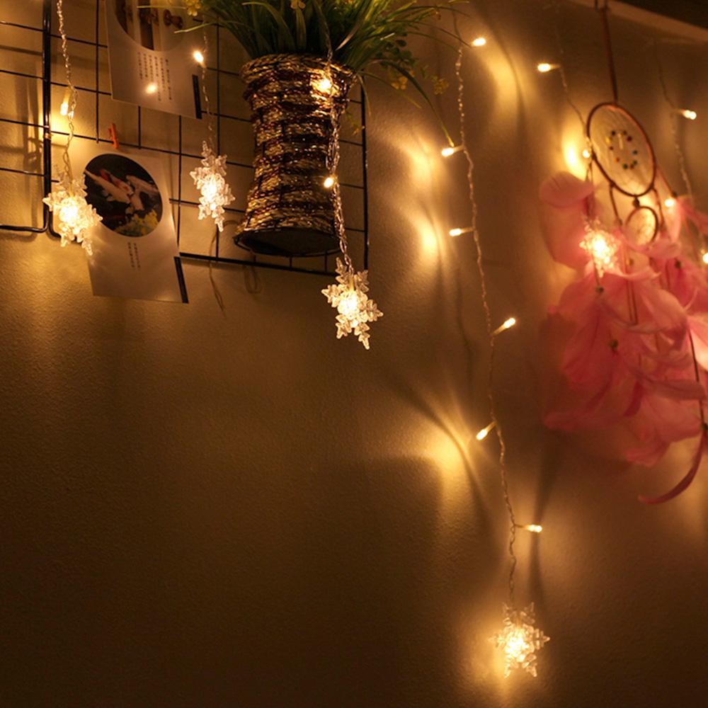 4M 96 L-EDs Snowflake String Light Christmas Holiday Party Fairy Curtain Flashing Light