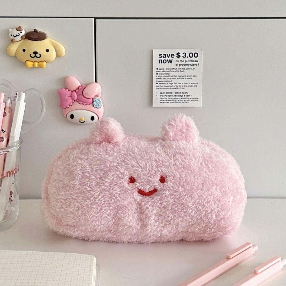 Large Capacity Cartoon Pencil Case Multifunctional Kawaii Cosmetic Pouch Plush Pen Bag  School