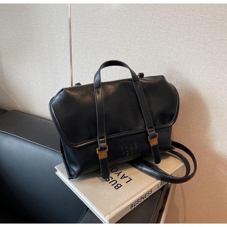 

Большая вместительная сумка-тоут для женщин, осень и зима 2024, новый многофункциональный рюкзак на одно плечо через плечо чёрный