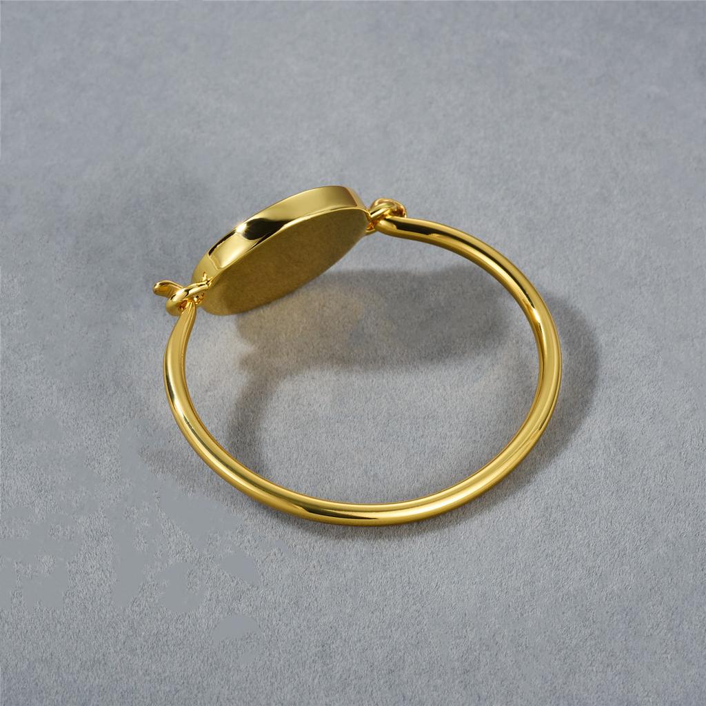Eenvoudige Koperen Vergulde 18K Echt Goud Ronde Parelmoer Gouden Armband Street Style Mode Temperament Veelzijdige Armband