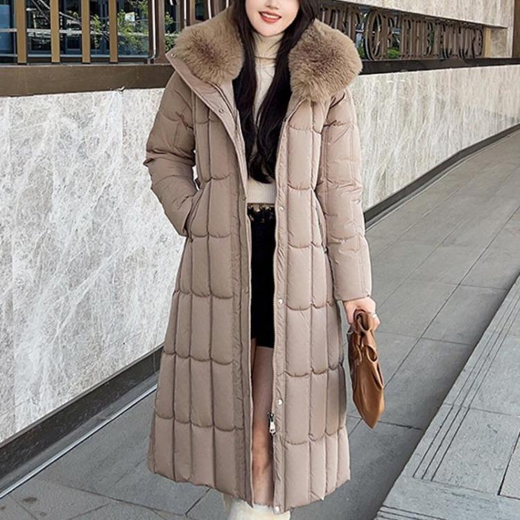 Plus Size Winter Long Parkas For Women L-7XL Detachable Sleeves With Belt Big Faux Fur Collar Hooded Loose Thick Fashion Coat