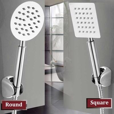 Handbrause Edelstahl Booster Duschkopf Silikon Wasserauslass Rund Quadratisch Badezimmer Duschkopf Set