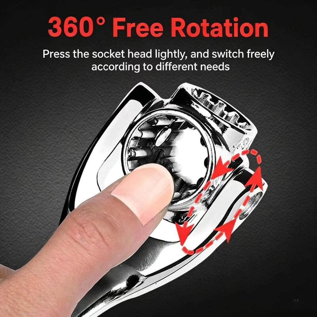 Original Multifunctional Wrench, Universal Rotating Head Wrench for Car Tire Disassembly and Maintenance