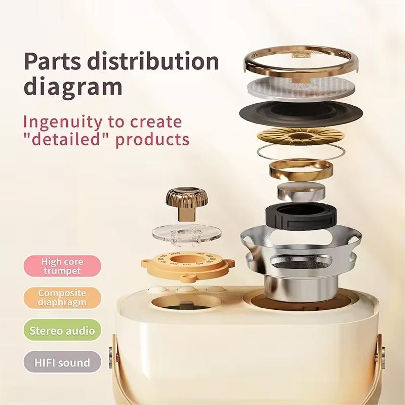 Bluetooth Speaker With 1-2 Wireless Microphone Support Karaoke TF Card FM Play HIFI Bass Handsfree Call Children's Birthday Gif