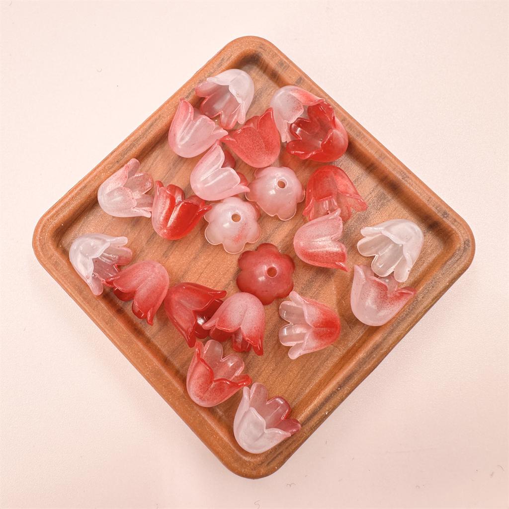 100Pcs Color Matching Flower DIY Jewelry Accessories Pendants Creative Bell Orchids Beads Acrylic Receptacle Fashion for Bracelet Earring Making