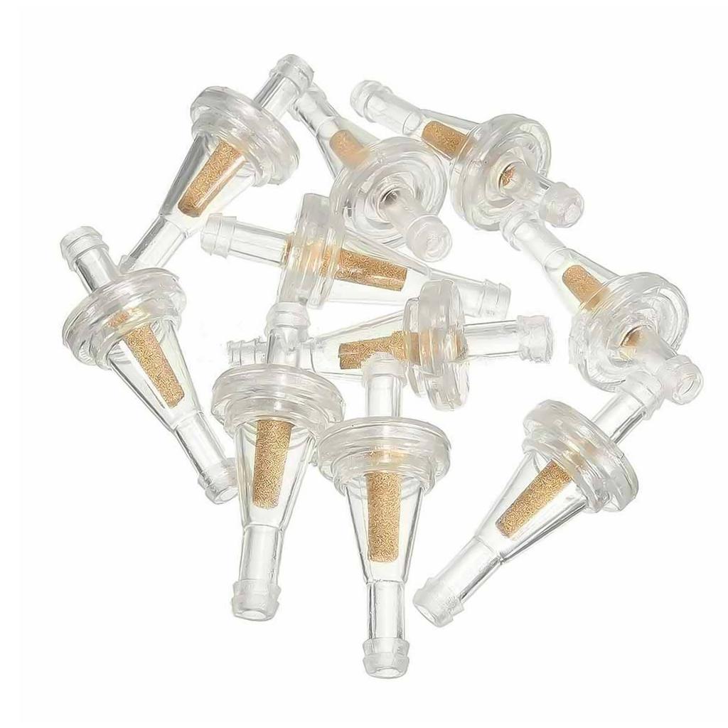 10Pcs/Set 1/4" Inline Clear Gas Fuel Filters Replacement 6mm Small Plastic Universal Motorcycle Gas Petrol Fuel Oil Filter Mini