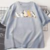 Cat Printed Tshirt Women Summer Cat T-shirt Funny Fashionable Casual Sports Round Neck Short Sleeved T-shirt Tees