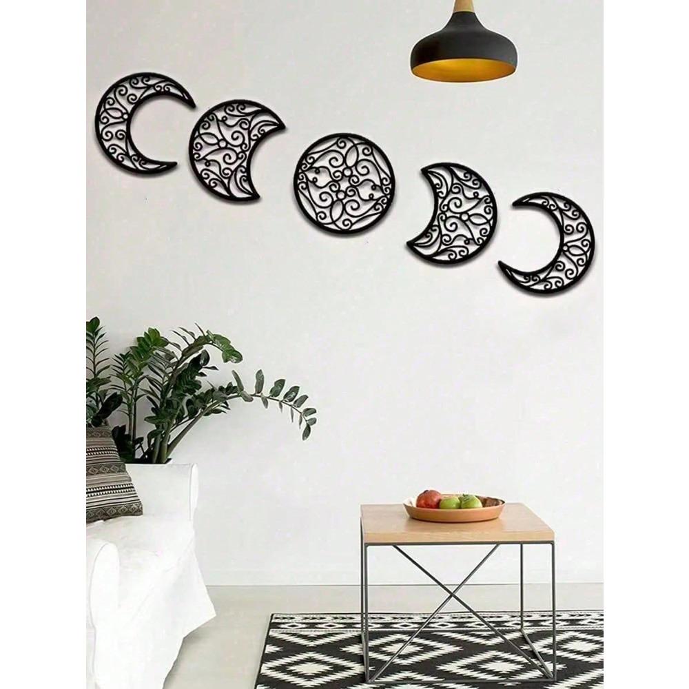 Crescent Moon Wall Art Set Rustproof Islamic Metal Wall Hangings