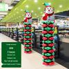 Large Base Christmas Tree Decoration with Santa, Reindeer, and Snowman Balloons for Kindergarten