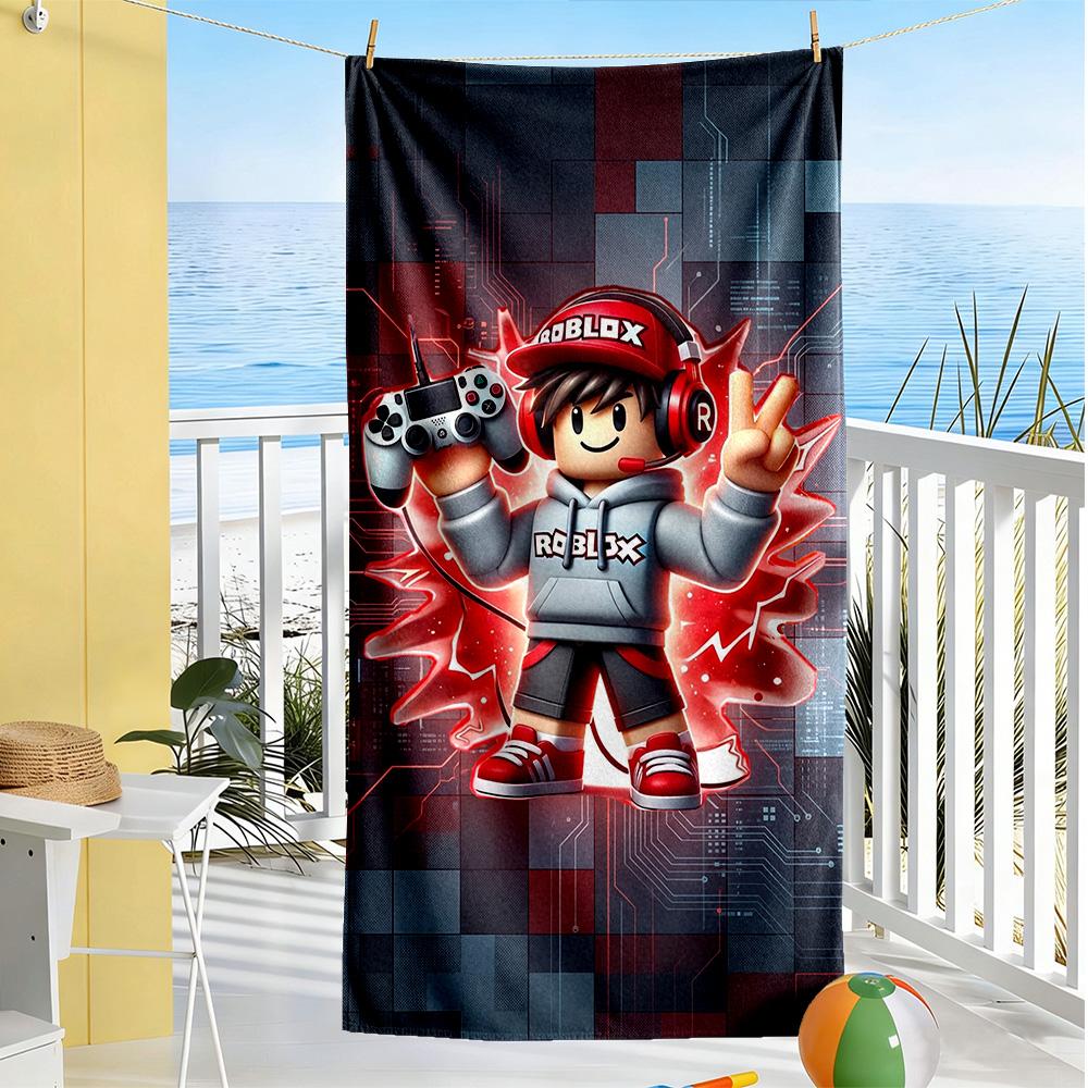 Roblox Strandtuch Weich Langlebig Schnelltrocknend Bequem Leicht Perfekt für Reisen Yoga Camping und Schwimmen