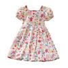 Vestido infantil adorável de verão 2023, vestido floral para meninas