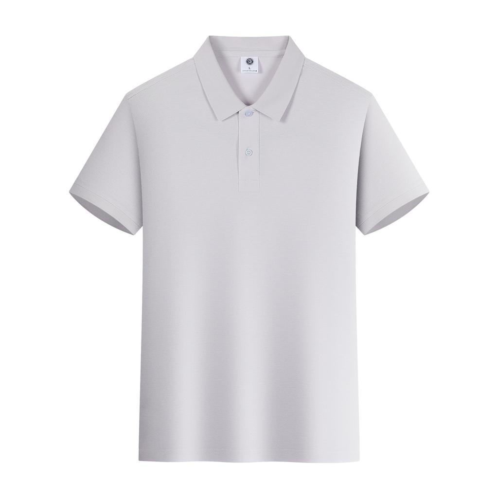 Summer Pure Cotton POLO Shirt Short-sleeved T-shirt Heavy Solid Color 220g Simple Lapel Top for Men and Women