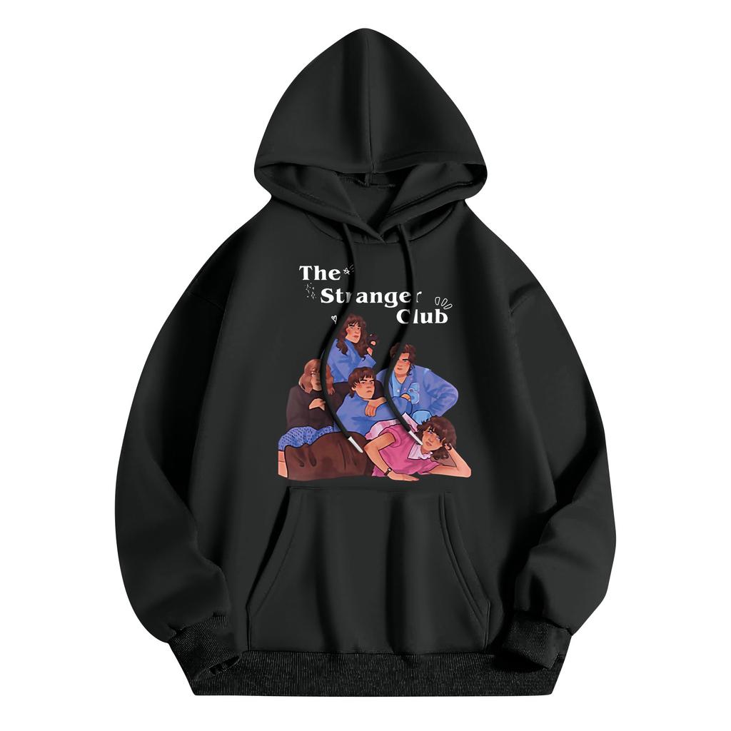 Dámský a pánský unisex módní ležérní outfit tepláková souprava top s dlouhým rukávem potištěná mikina s kapucí