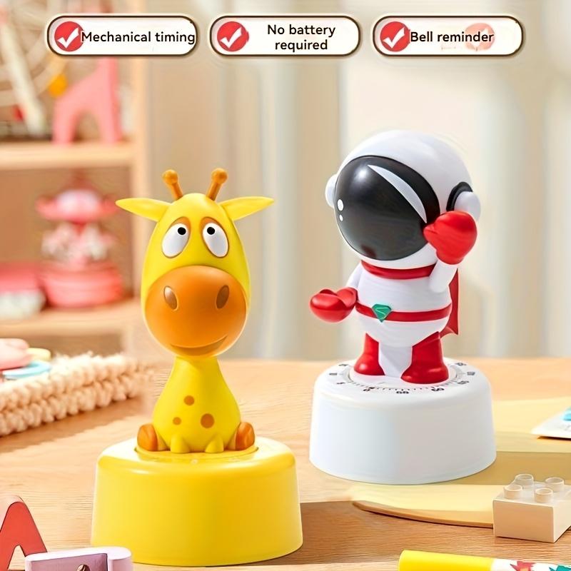 Colorful Giraffe Kitchen Timer,Rotating Desk Clock with Playful Cartoon Design, Ideal Birthday Gift, Plastic Material, No Electricity Needed