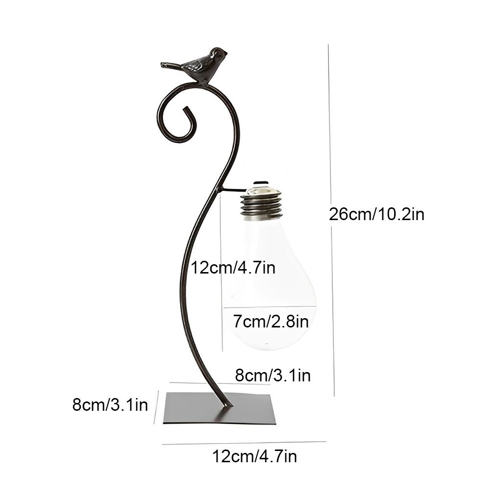 Fashionable Aquatic Vase With Unique Light Bulb For Exquisite Home Decor Container Bracket Set
