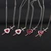 New 2PCS/set Sword Heart Couple Necklace Gothic Love Heart-shaped Pendant Women Year's Christmas Valentine's Day Gift Jewelry