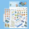 1/8Pcs DIY 3D Haus Aufkleber Telefon/Laptop Cartoon Miniatur Szene Aufkleber Dessert Shop Buchhandlung Aufkleber