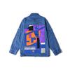 Li Ning Sports Fashion Series Color Block Patch Washed Denim Jacket Men Jacket Denim-Blue AJDR207-1