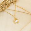 Necklace Women's Round Ring Dazzling Shell New Style Necklace Fan-shaped Fashionably Simple Elegant Accessory