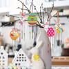 10-set Wooden Easter Wood Chip Wind Chime Set Easter Rabbit Handicrafts Easter Rabbit Wind Chime Handicrafts Paint Art Activity
