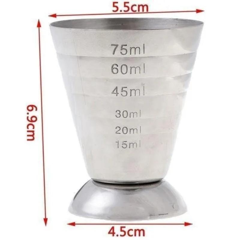 1PC Metal Measure Cup Tool Shot Ounce Jigger Bar Mixed Cocktail Beaker 75ml DEM
